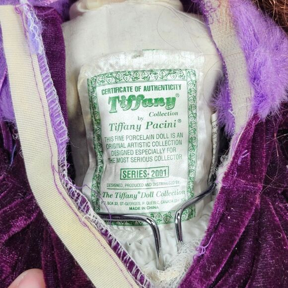 Haunted Porcelain Doll Samantha Victorian Purple Dress Muff Paranormal Energy - Picture 5 of 5